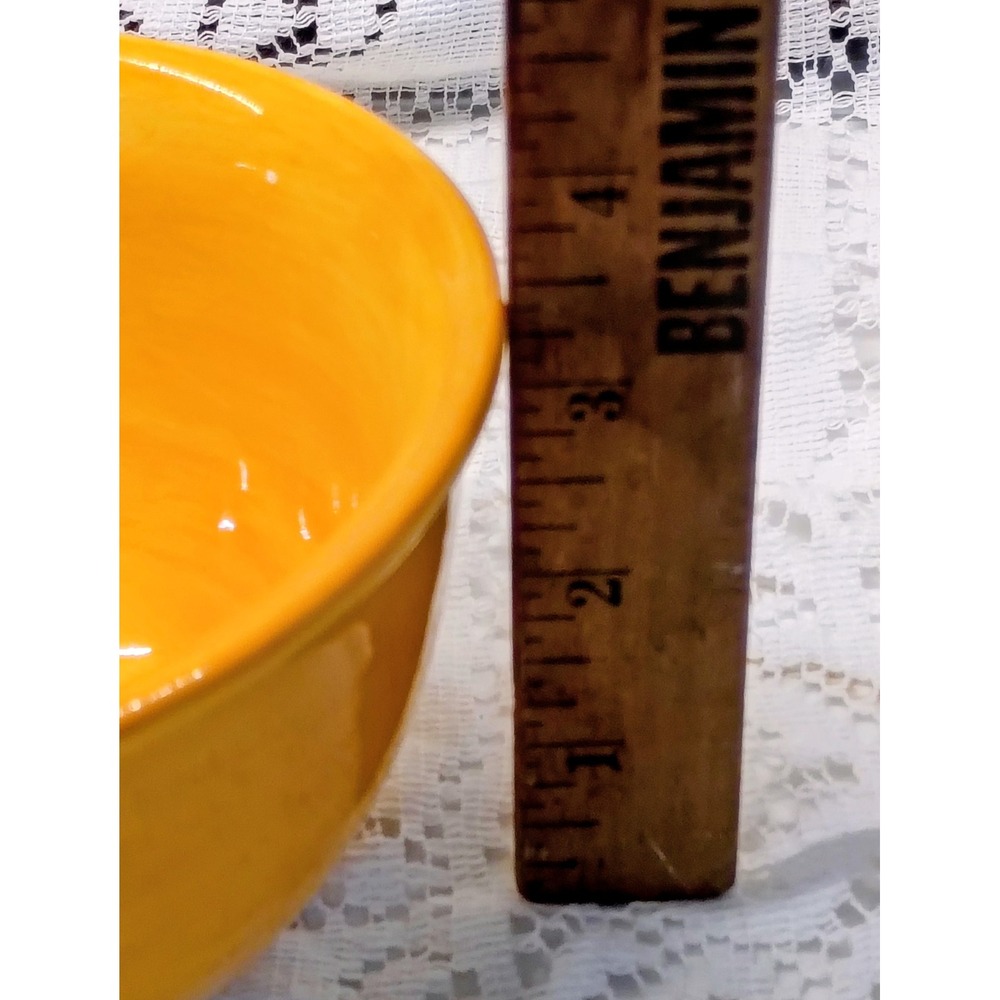 Salute Hand Painted Collection Yellow Cereal Soup Bowls Set of 3 Stoneware - Picture 6 of 6